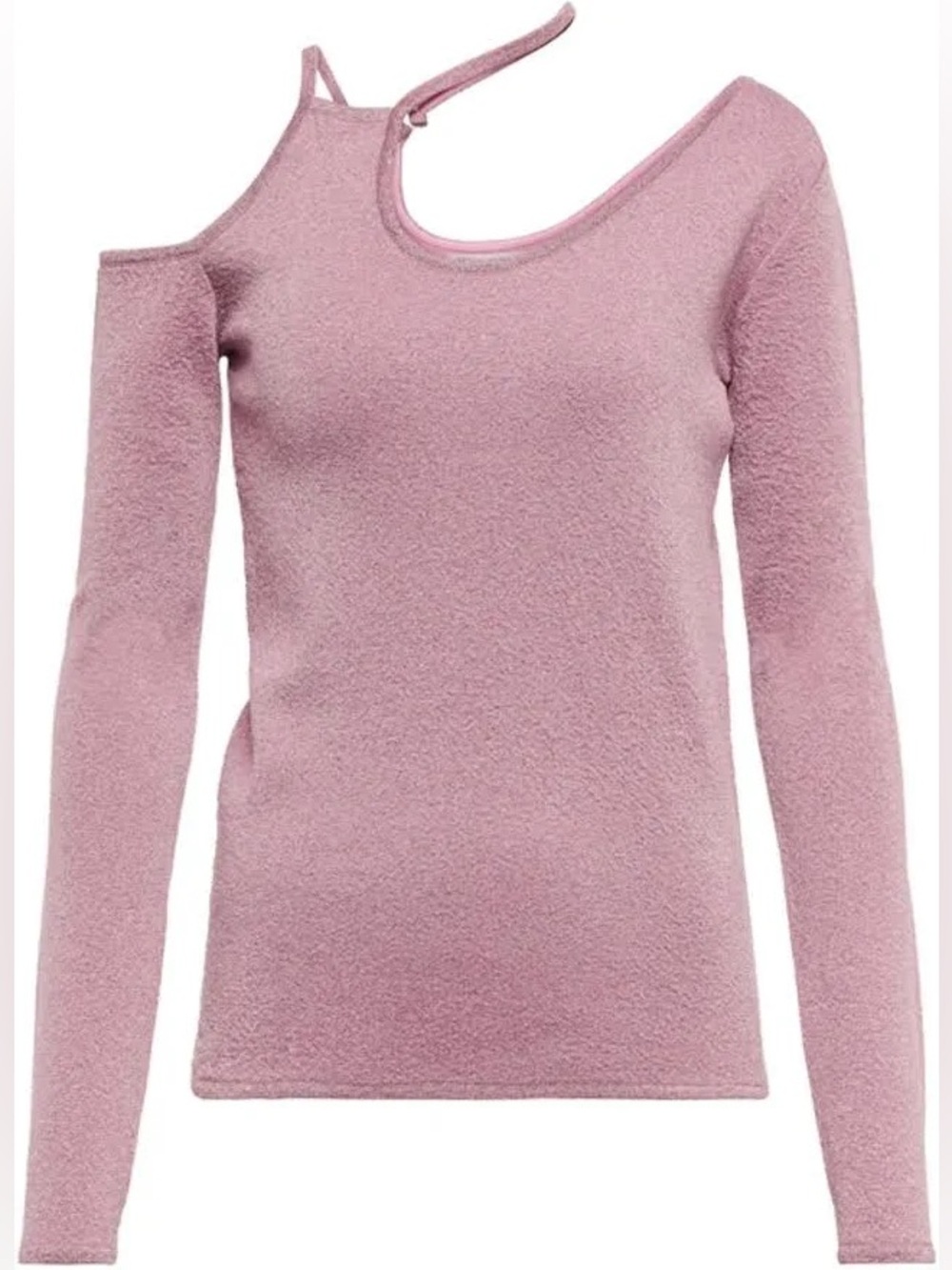 JW Anderson Cut-Out Metallic Asymmetric Top Rose Pink